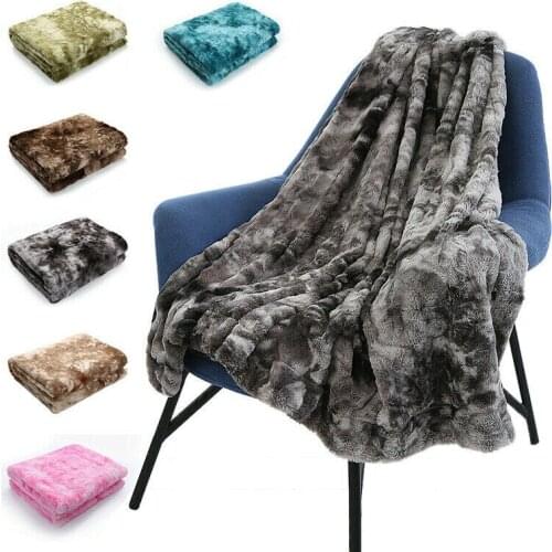 Blanket Faux Fur Bed Blanket Super Soft Thick Blanket Cozy Warm Fluffy Plush Throw Warm Blanket Adults All Seasons