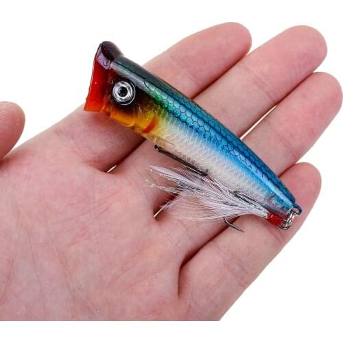 1pcs Topwater Popper Fishing Lure Wobblers 8cm 10.5g Floating Swim Artificial Plastic Hard Bait Bass Pike Crankbaits Tackle