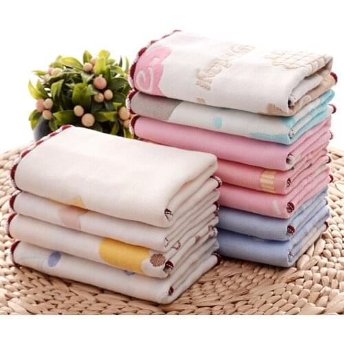 10 Pcs Children Pure Cotton Gauze Small Square Towel Kerchief for Babies 25x25cm 69HE