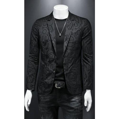 100%real Mens fashion printing tuxedo jacket