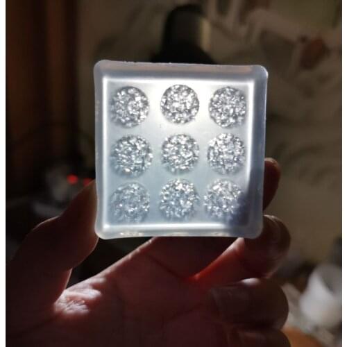 12mm Crystal Cluster Mold Flat Round Resin Gem Earrings Mold Jewelry Making Tool