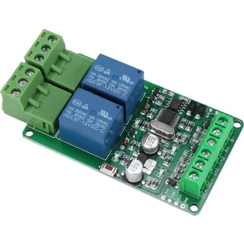 Modbus-rtu 2-way relay module Output 2 input channel switch TTL / RS485 communication interface