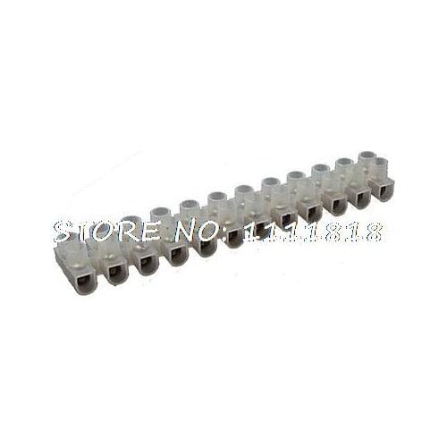 2 Pcs 2-Pin 12-Point Screw Terminal Block Wire Connector 20A