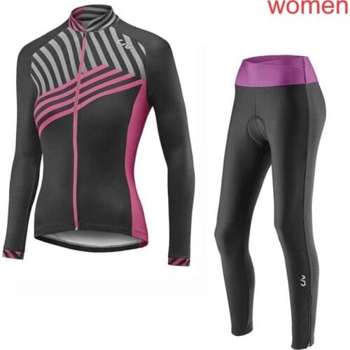 2020 LIV Womens Long sleeve Cycling Jersey Bike clothing MTB uniformes Bicycle Shirt bib/ Pants Set Maillot Ciclismo mujer L1102