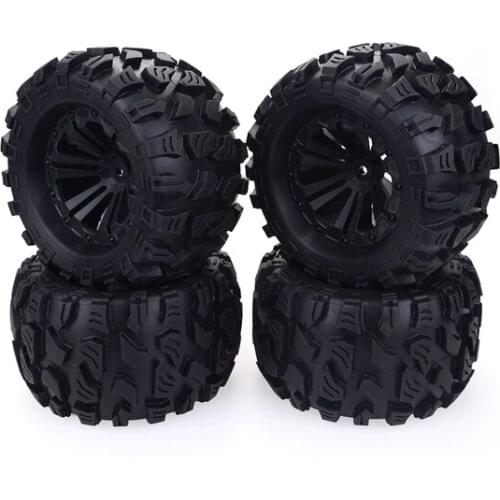 4PCS 125mm 1/10 Monster Truck Tire & Wheel Hex 12mm for Traxxas Tamiya Kyosho HPI HSP Savage XS TM Flux LRP