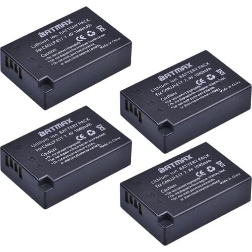 4-Pack LP-E17 LPE17 LP E17 Rechargeable Battery for Canon For EOS M3 M5 750D 760D T6i T6s 800D 8000D Kiss X8i Cameras