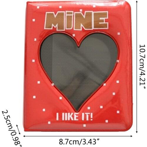 YYSD 3 Inch 36 Pockets Photo Album Cartoon Hollow Heart Picture Storage Mini Scrapbooking Case for Kids Children