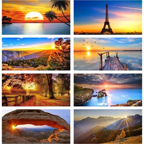 DIY Full Drill Landscape Diamond Painting Sunset DIY Diamond Embroidery Mosaic Cross stitch Home Decor Wall Art Crafts Gift