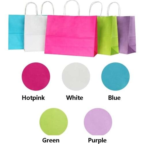 10PCS Big kraft paper bag with handle/ 32X25X11CM horizontal/Multifunction wedding party bag /cloth gift paper bags