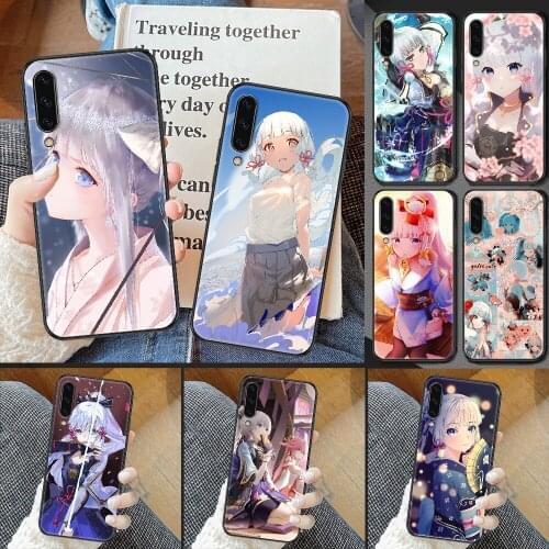 Genshin Impact Kamisato Ayaka Phone case For Samsung Galaxy A 3 5 7 8 10 20 21 30 40 50 51 70 71 E S 2016 2018 4G black painting