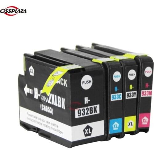 CISSPLAZA 4 x Ink Cartridge Compatible for HP 932XL 933XL For Officejet Pro 6100 6600 6700 7110 7610 7612 show ink level
