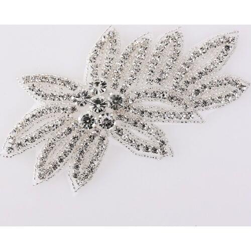 Cusack Flower Beads Crystal Rhinestones Applique for Wedding Dress Hats Hair Hoop Iron on DIY Crafts Sewing Accessories