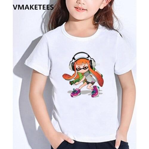 Kids Summer Short Sleeve Girls & Boys T shirts Splatoon Inkling Cartoon Print Childrens T-shirt Cute Funny Baby Clothes,HKP5190