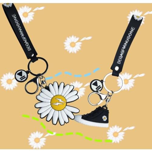 G-Dragon Celebrity Inspired Daisy Cartoon Key Button Female Cute Net Red Car Key Pendant Ins Fashion Schoolbag Pendant