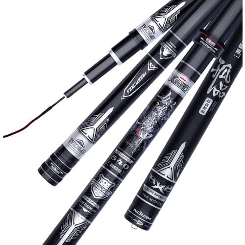 Giant Fishing Rod Ultra-Light Ultra-Hard 60T Carbon Rod 5.4M/7.2M/8.1M/9M Taiwan Fishing Rod Long Sections Rod for big fish