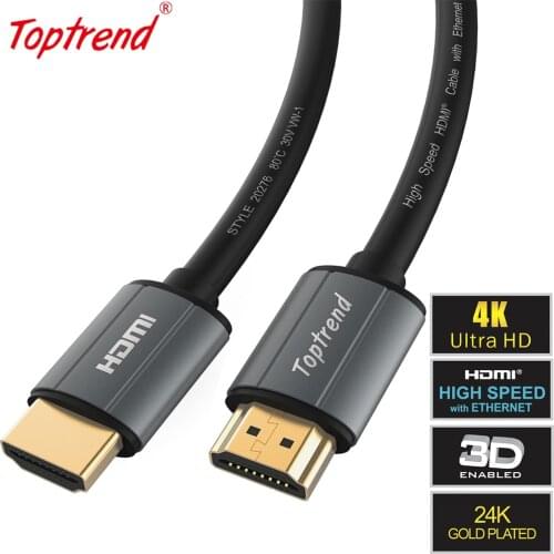Toptrend HDMI Cable 4k 2.0 High Speed HDMI Splitter Cable Supports 1080p 3D 4K 60Hz Compatible with PS3 PS4 PC 0.9m 1.8m 10.6m