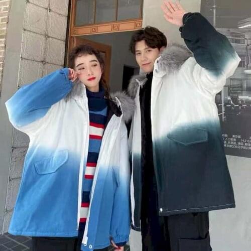 NiceMix Jacket Men Streetwear Hooded Parka Fur Coat Thick Man Harajuku Japanese Streetwear Tie Dye Jacket Plus Size 2020 Winter