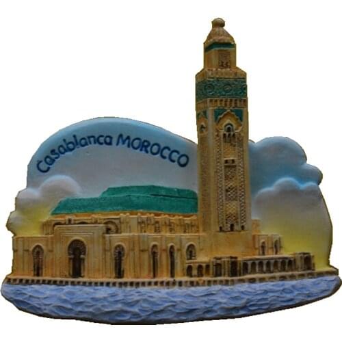 Morocco Mosque Handmade Painted Aromatherapy 3D Fridge Magnets Travel Souvenirs Refrigerator Magnetic Sticker Home Decoration