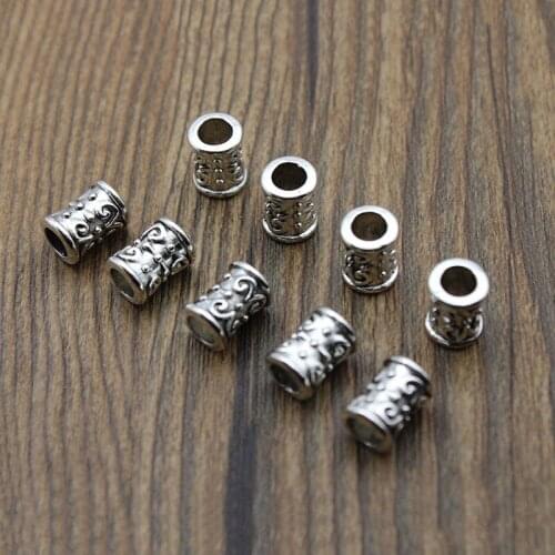 20pcs/lot Metal Loose Spacer Beads, Tibetan Silver Tube Spacer Beads for Jewelry Making Findings fit DIY Bracelet Necklace Craft