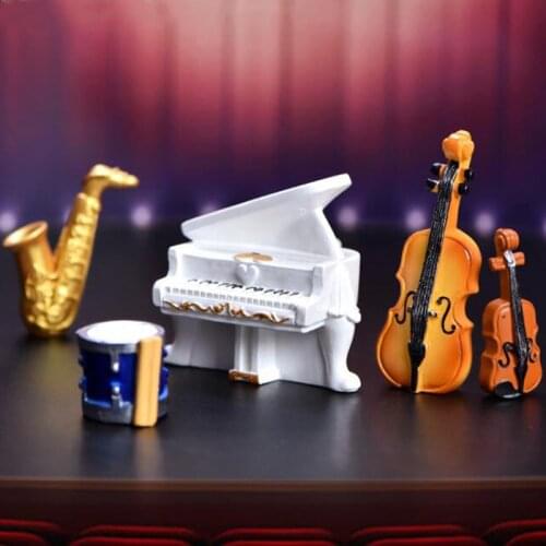 Microphone Phonograph Guitar Violin Trumpet Saxophone Drum Doll Musical Instrument for Dolls Music House Bar Doll Accessories