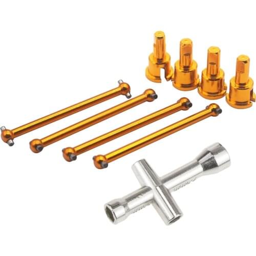 9PCS Aluminum 51.5mm Dogbone Diff Cup Joint Set Mini Cross Wrench Wheel For RC 1/18 WLtoys A949 A959 A969 A979 Hop-Up Parts