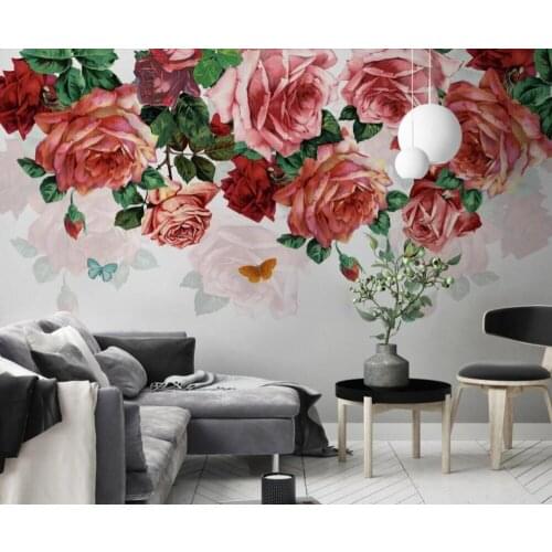 Bacal custom 3D wallpaper mural Nordic modern hand painted retro rose living room background flower wall paper photo decor huda