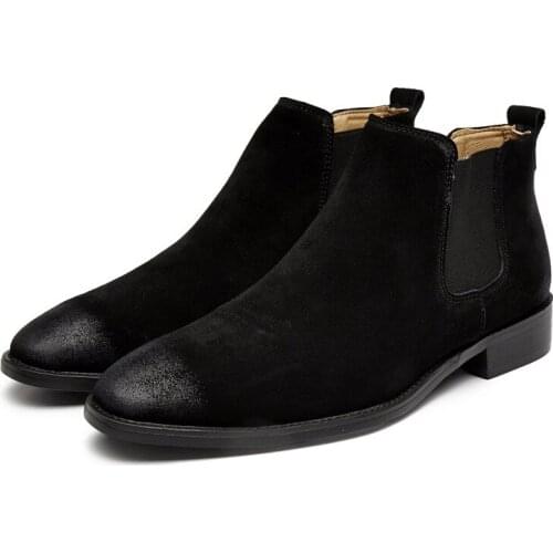 New Fashion Casual Oxford Style Men Chelsea Boots winter Autumn Winter Fashion Ankle Boots male cow suede Formal Dress Shoes