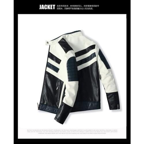 Autumn and winter mens leather clothes European and American large Pu coat with plush thin locomotive fat short jacket