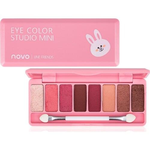 Eyeshadow Palette Wet & Dry Powder Silky Slide Eye shadow With Brush Makeup Shimmer Matte Nude Smooth NOVO 5 Color