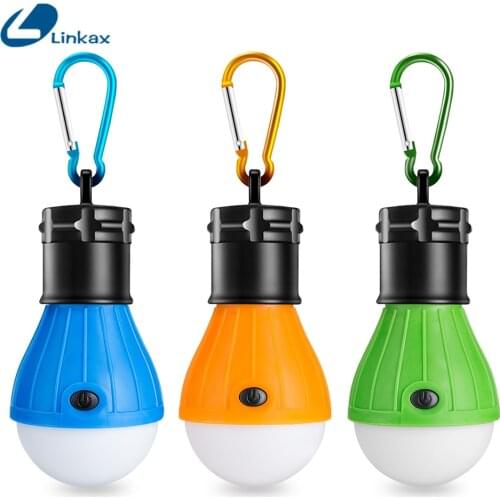 Mini Portable Handy LED Bulb Light 3 Modes Hook Tent Lamp Outdoor Soft Emergency Tent Light Energy Saving For Camping Hunting