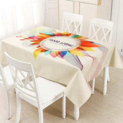 RZCortinas Wedding Party Table Cloth Rectangular Thicken Cotton Linen Table Cover Flower Leaf Animal Pumpkin Printed Tablecloth