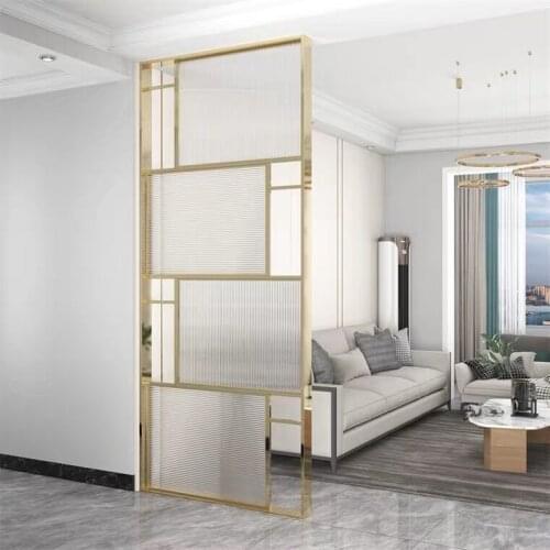 Modern Stainless Steel Screen, Entrance Partitions, Living Room And Bedroom Shelter, Household Metal Glass Screen