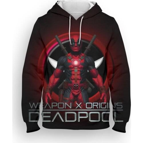 Deadpool Marvel Mens Oversized Sweatshirt Fashion Spring 3D Print Womens Hoodie Streetwear Casual Cool Children Pullovers