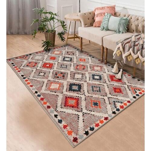 Açık Gri etnik desenli halı şönil orjinal desenli halı yatak odası oturma odası mutfak kaymaz anti alerjik kargo bedava halı