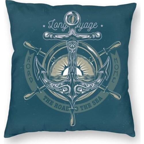 Retro Vintage Nautical Anchor Cushion Cover Double-sided Sailor Throw Pillow Case for Car Custom Pillowcase Home Decoration