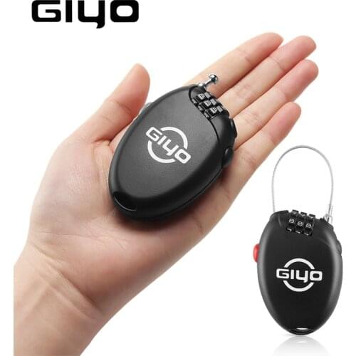 GIYO Multi Function Mini Cable Bicycle Lock 3 Digit Password Bike Lock Cycling Helmet Lock Anti Theft Code Padlock Lock For Bike