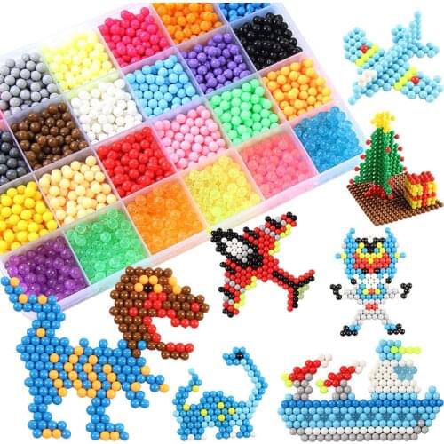 Refill 300Pcs/bag Hama Beads 5mm Perler Water Beads Spray Aqua Magic Educational 3D Beads Puzzles Accessories for Children Toys