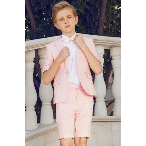 Boy Wedding Suits 2 Pieces 2021 Summer Ti Child One Button Formal Wear for Children Boys Celebrity Jackets Jacket + Shorts