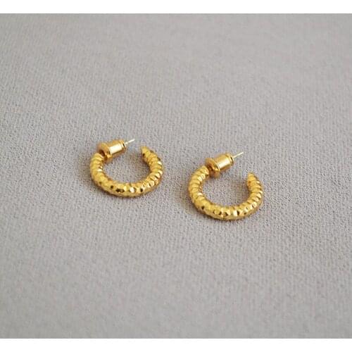 Trendy Metal Hoop Earring For Woman Vintage Open Circle C Shaped Korean Statement Earrings Accessories brincos