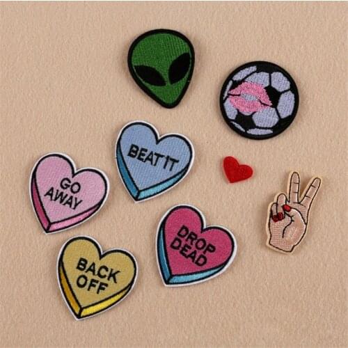 1 set Package Embroidery Iron On Patches Sewn Applique Cute Logo Food Uniform DIY Embroidered Patch Clothes PI669