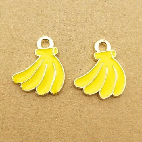 10pcs 16x18mm enamel banana charm for jewelry making fashion earring pendant bracelet necklace charms diy design charms