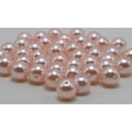 200 Pcs 8mm Plastic Faux Pearl Round Beads Pale Pink Imitation Pearl