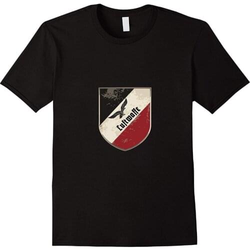 2019 Fashion Short Sleeve Aviator Luftwaffe air force german shield tricolor T-Shirt custom tees