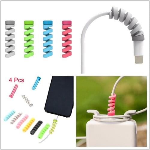 4Pcs/lot Cute Charging Cable Protector Saver Cover For Apple iPhone 8 X USB Charger Cable Cord Random Color