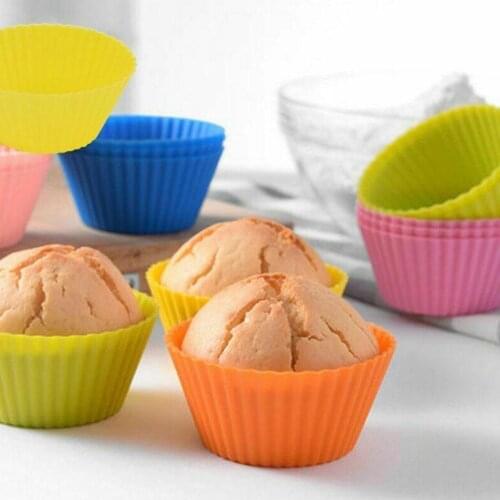 6pcs / set Silicone Cake Mold Round Shape Muffin Cupcake Tools Baking DIY Cooking Bakeware Kitchen Mold Maker Decorating U7R4