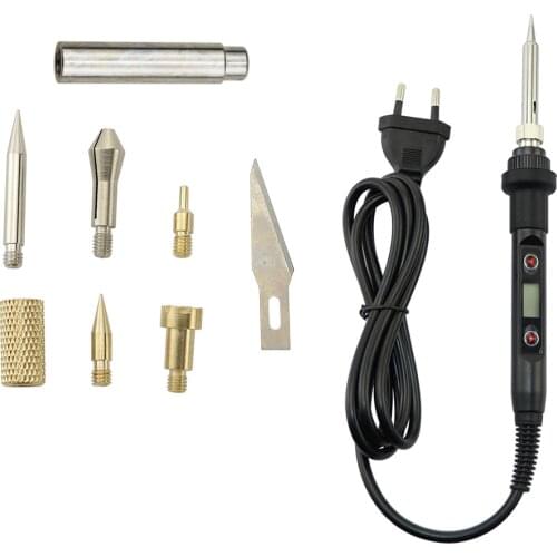 6 In 1 Engraving Soldering Iron Pen 60W / 80W Adjustable Temperature Soldering Iron Kit 110V 220V Welding Tool Kit