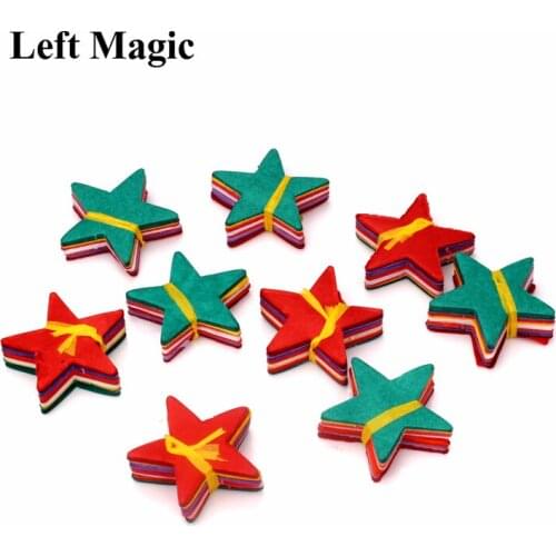 9 Pcs/ Bag Coloreful Star Paper Snowflake Magic Trick Snow Storm Star Snow Paper Magic Magic Prop Accessories Classic Toys G8151