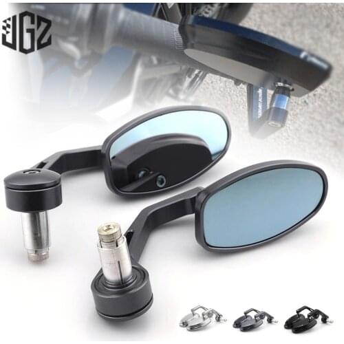 CNC Aluminum Motorcycle Handle Bar End Rear View Side Mirrors Blue Convex Glass for Husqvarna Svartpilen 401 250 701 2013 - 2021