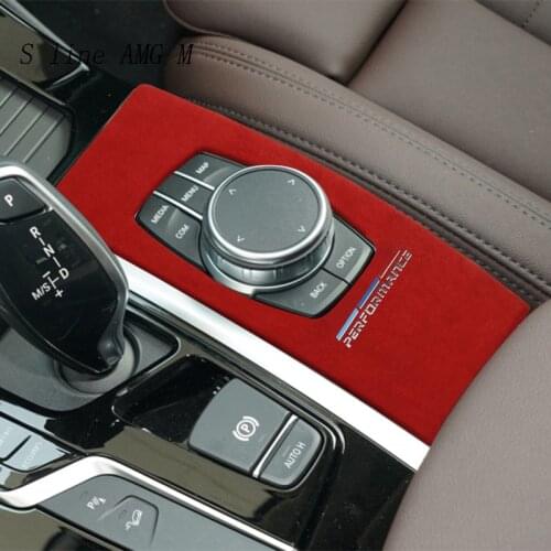 Car Styling Suede Car Wrapping ABS Interior Trim For BMW X3 X4 G01 G02 Car Multimedia Buttons Panel for M Performance Stickers