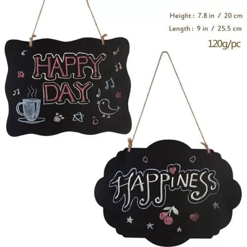 Big Hanging bothside Chalkboard Sign Greeting board Wood Rustic Modern Decor Blackboard